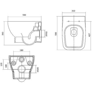 Комплект унитаза с инсталляцией Santek Нео 1WH501776 с сиденьем Микролифт и Черной матовой клавишей смыва